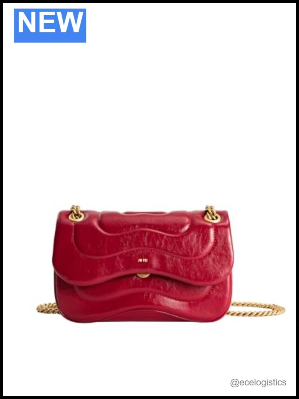 Vegan Leather Quilted Chain Crossbody Purse Push Lock Designer